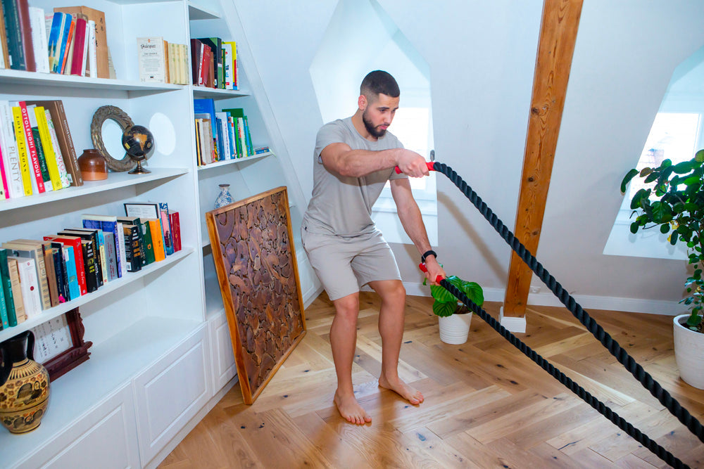 Battle rope - 9m x 0.038m with anchoring kit