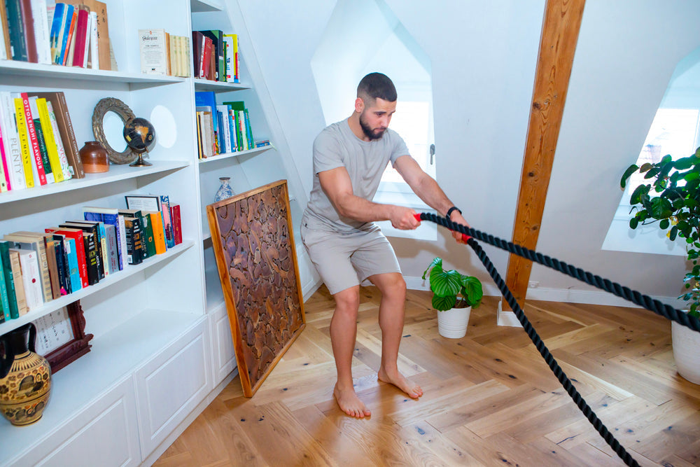 Battle rope - 9m x 0.038m with anchoring kit