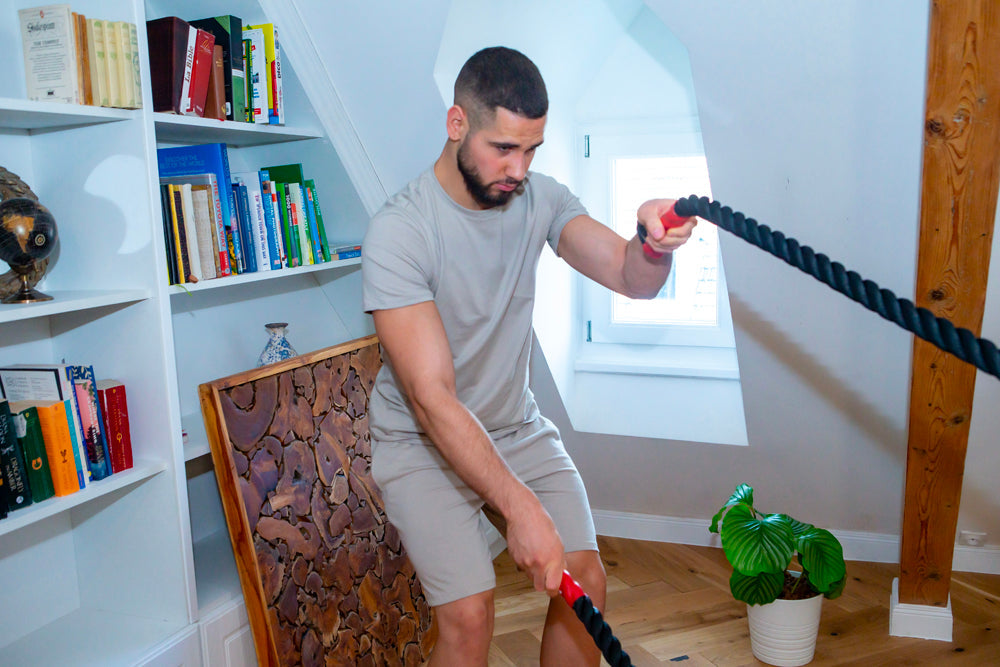 Battle rope - 9m x 0.038m with anchoring kit