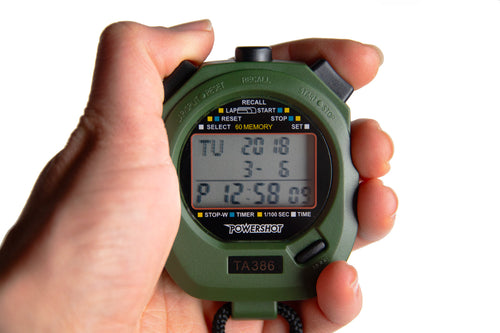 Stopwatch memorizes up to 60 laps - Set of 24 with carrying bag