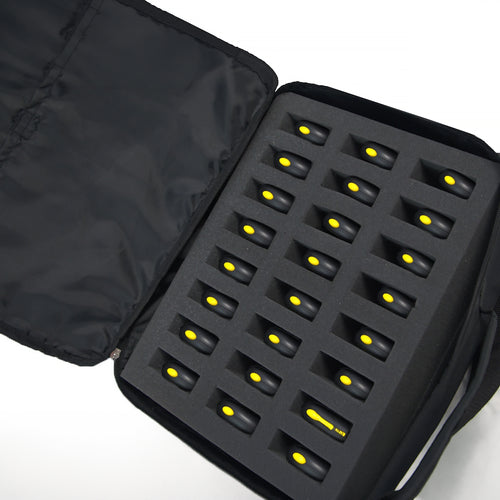 Set of 24 stopwatches with carrying bag
