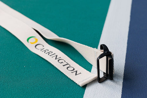 Cotton tennis net regulator for clay courts