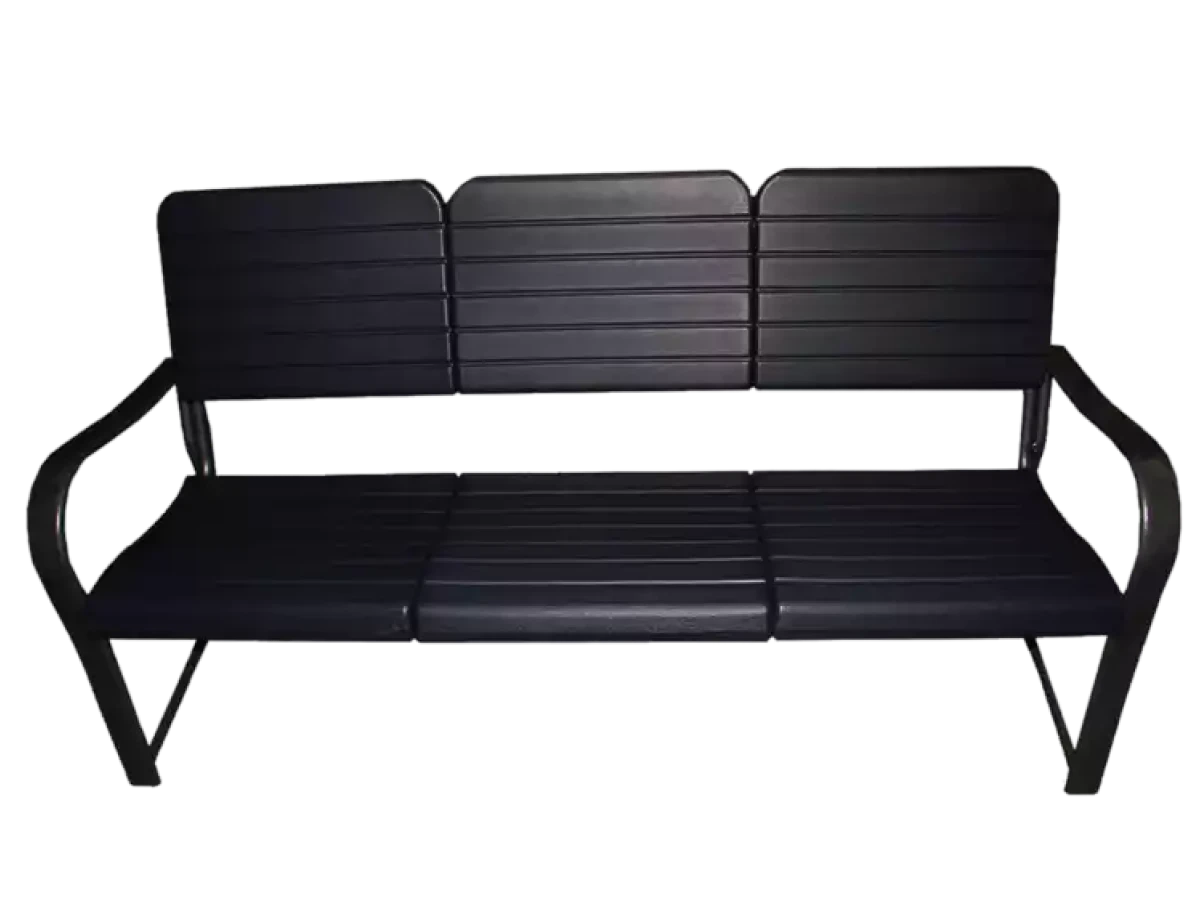 Plastic reinforced with steel indoor outdoor bench 3-man