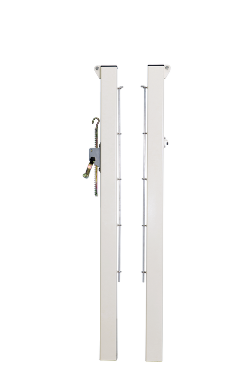 Pair of square tennis posts with steel sheaths - 80mm x 80mm