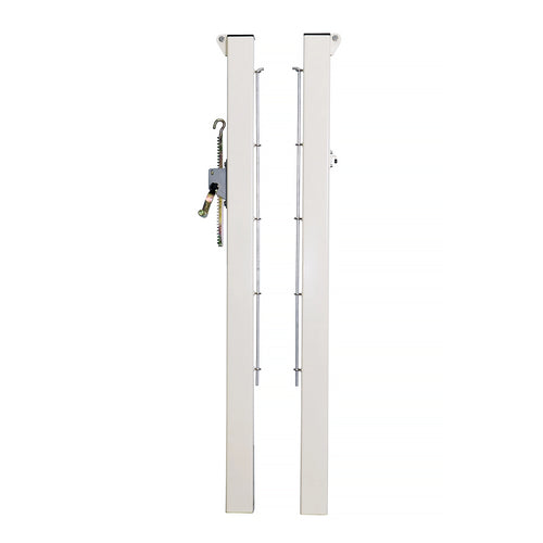 Pair of square tennis posts with steel sheaths - 80mm x 80mm