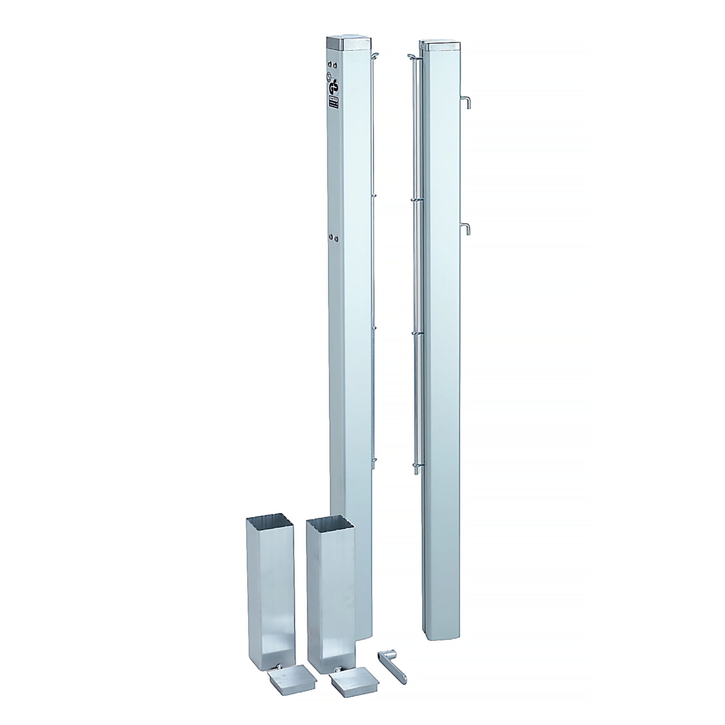 Socketed square tennis posts - 80mm x 80mm