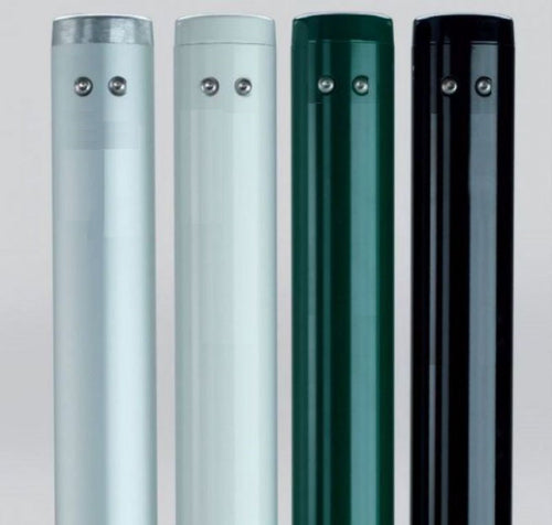 Pair of aluminium round tennis posts - 80mm x 80mm