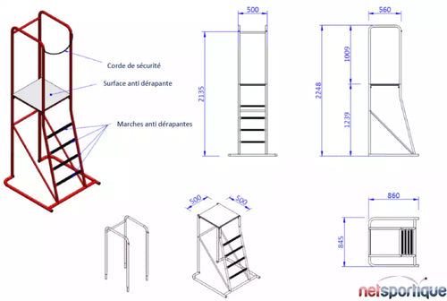 Umpire Chair with Removable Seat