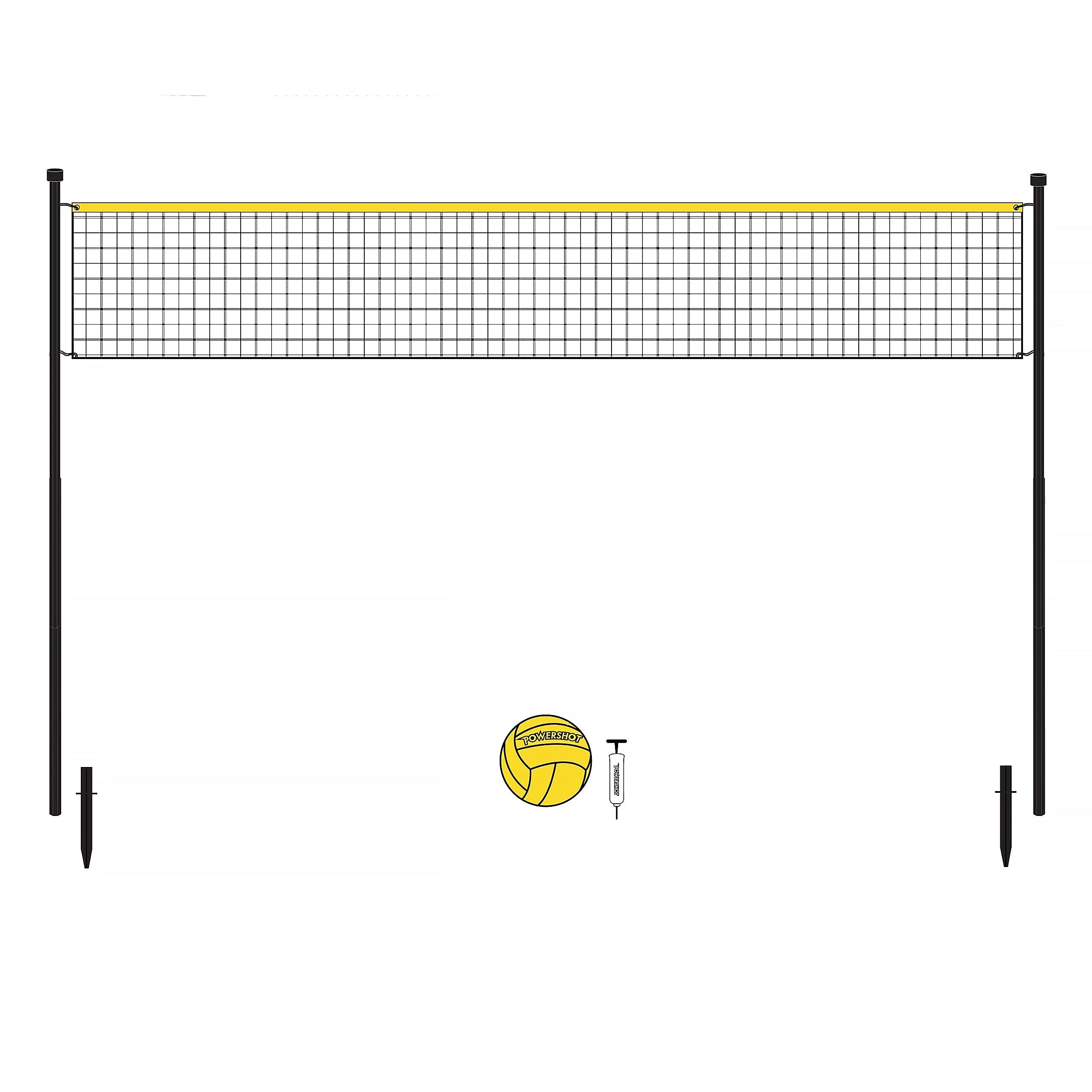 Volleyball set 6m with posts, net, ball and pump