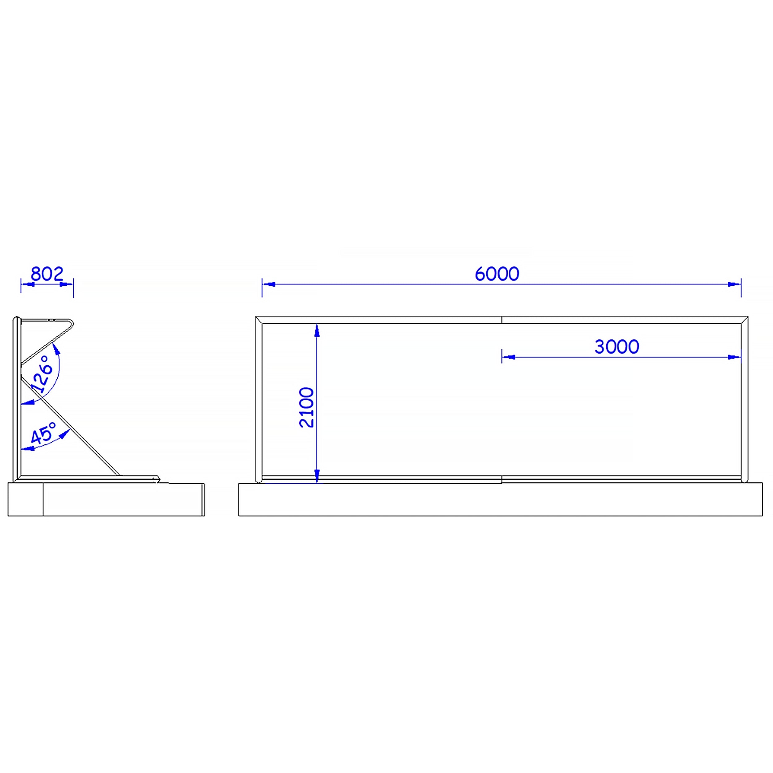 Transportable aluminium 8-a-side football goal - 6m x 2.1m - 120mm x 100mm Powershot