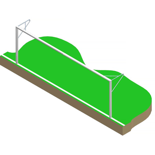 8-a-side football goal aluminium to be sealed - 6m x 2.1m with net and sleeves Powershot