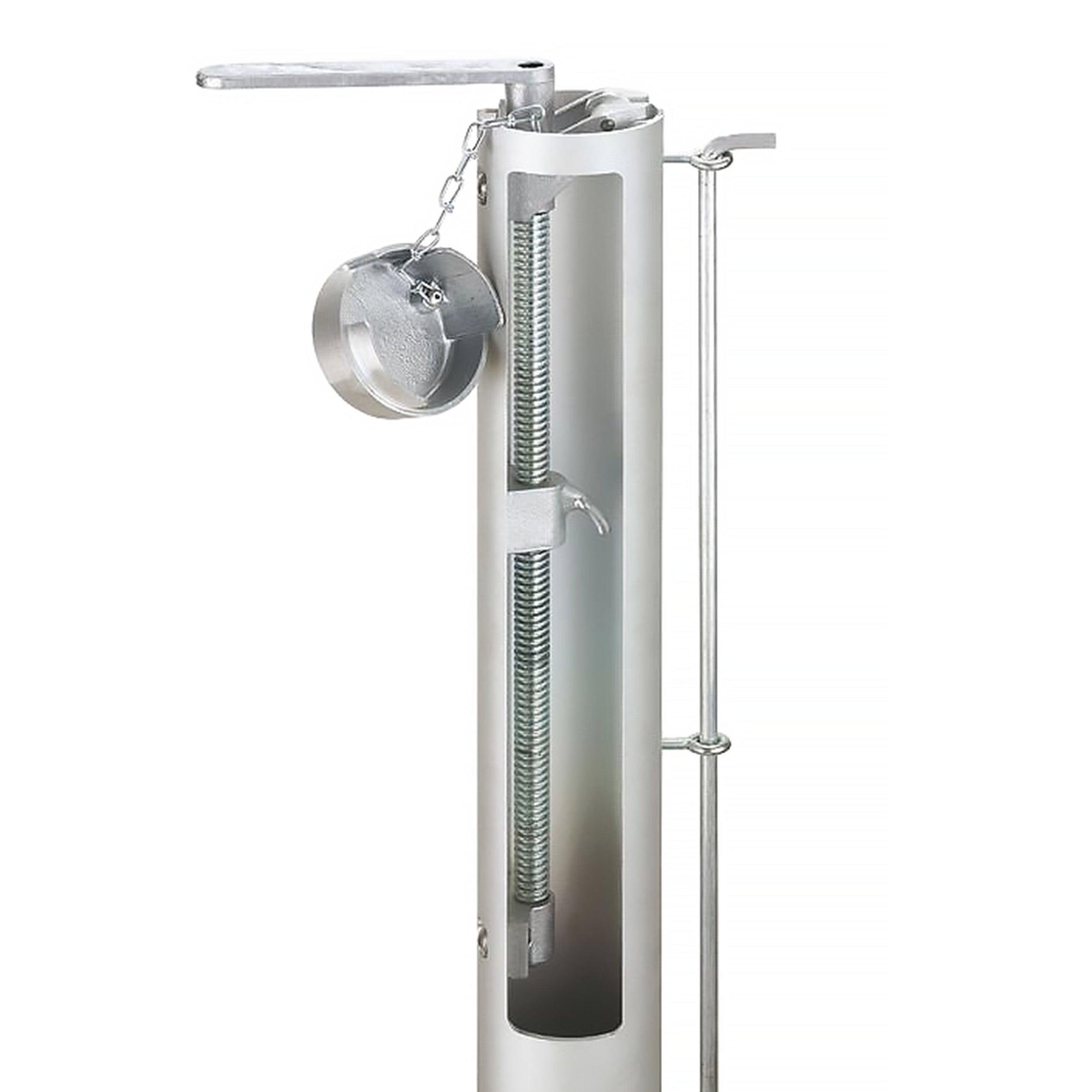 Pair of aluminium round tennis posts - 80mm x 80mm