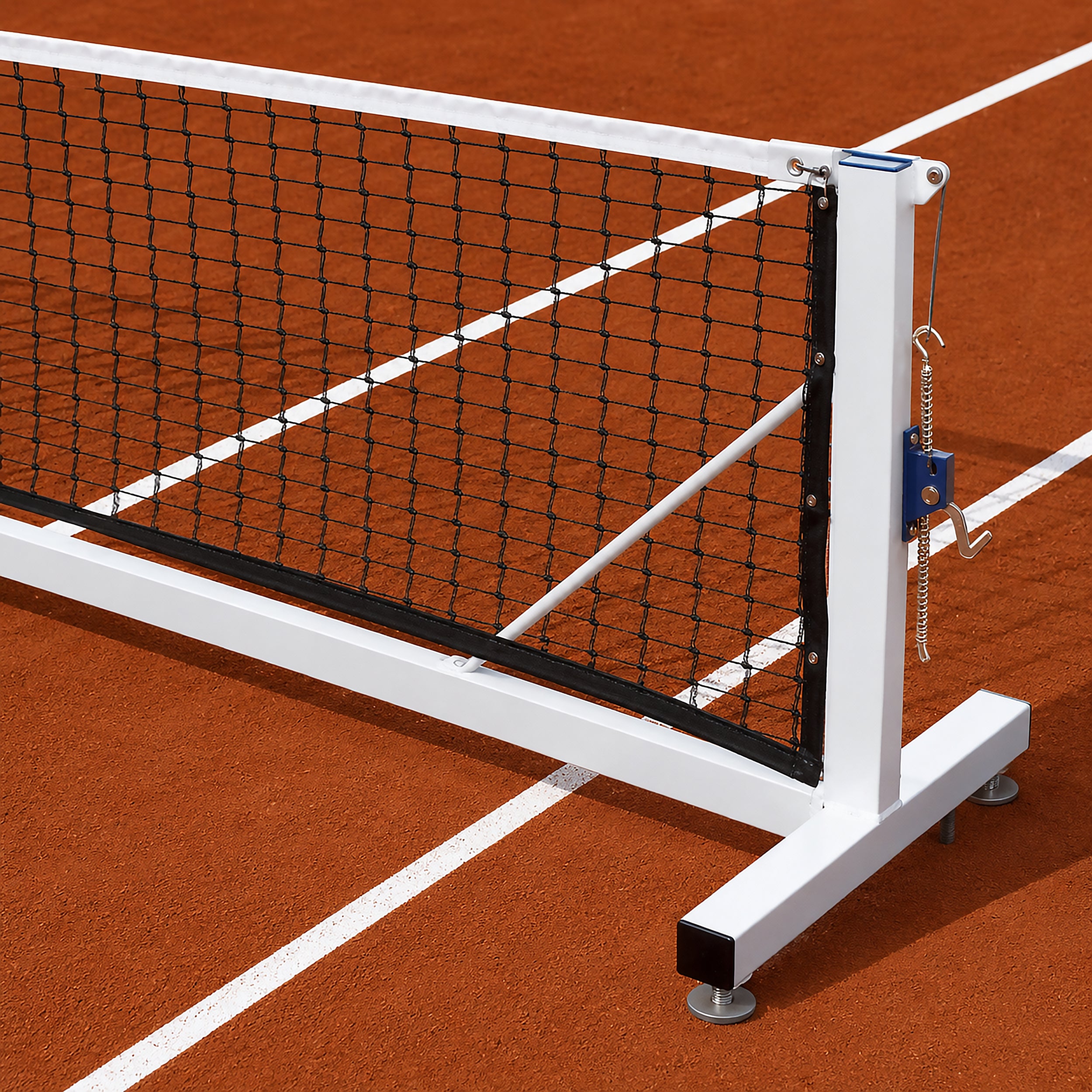 Transportable galvanized steel tennis posts - 80 mm x 80 mm