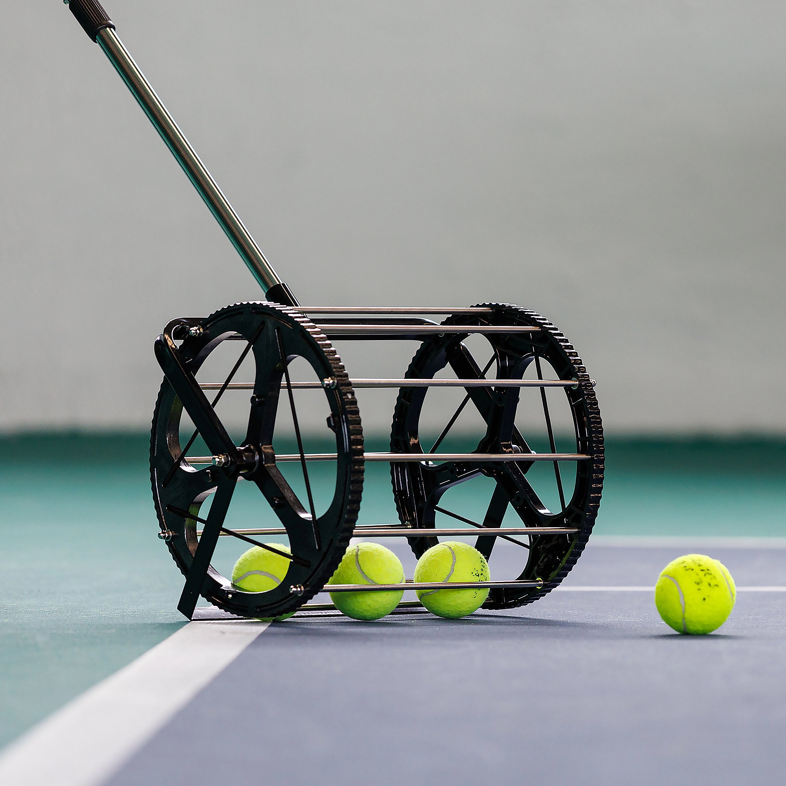 Tennis ball collector for up to 50 balls
