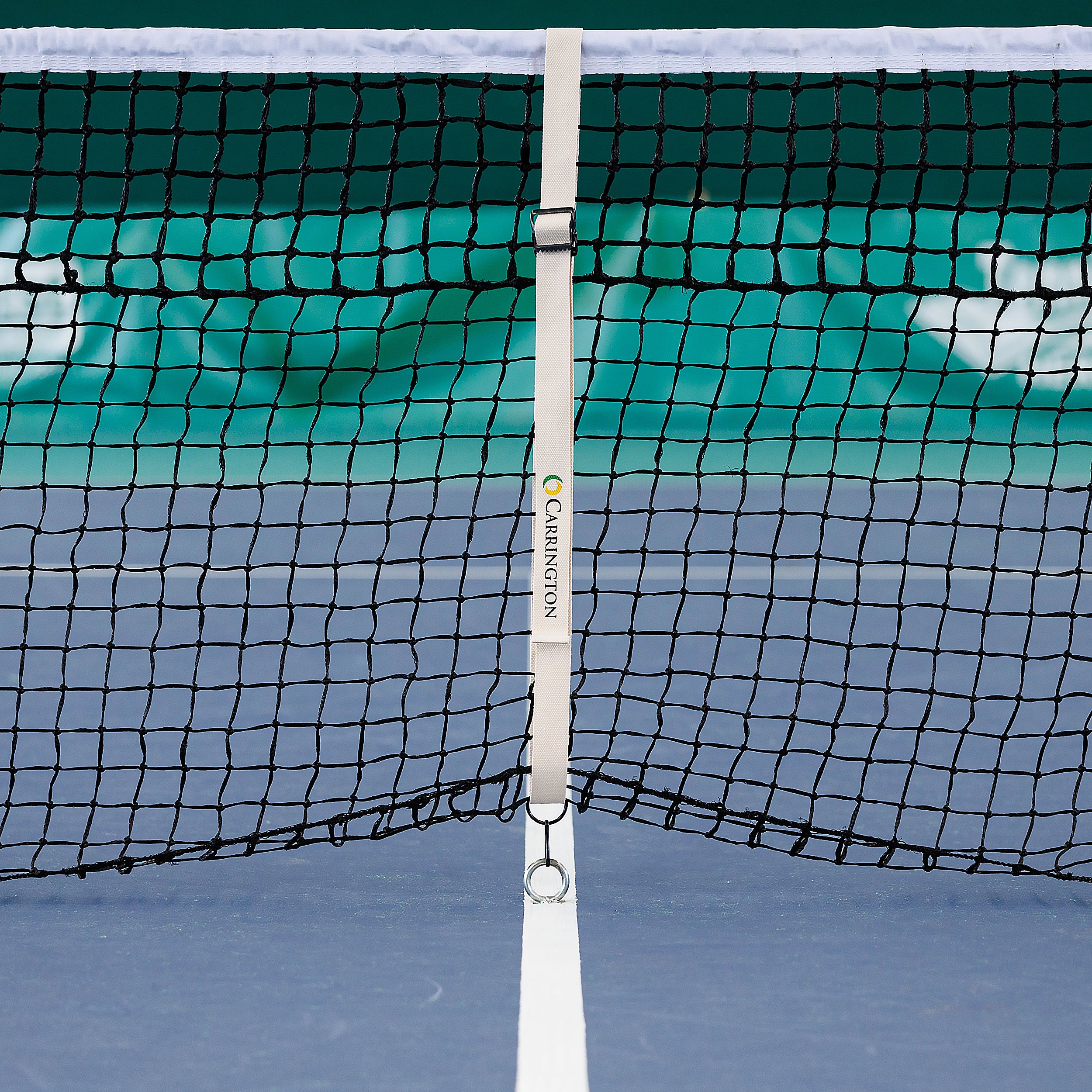 Cotton tennis net regulator for clay courts