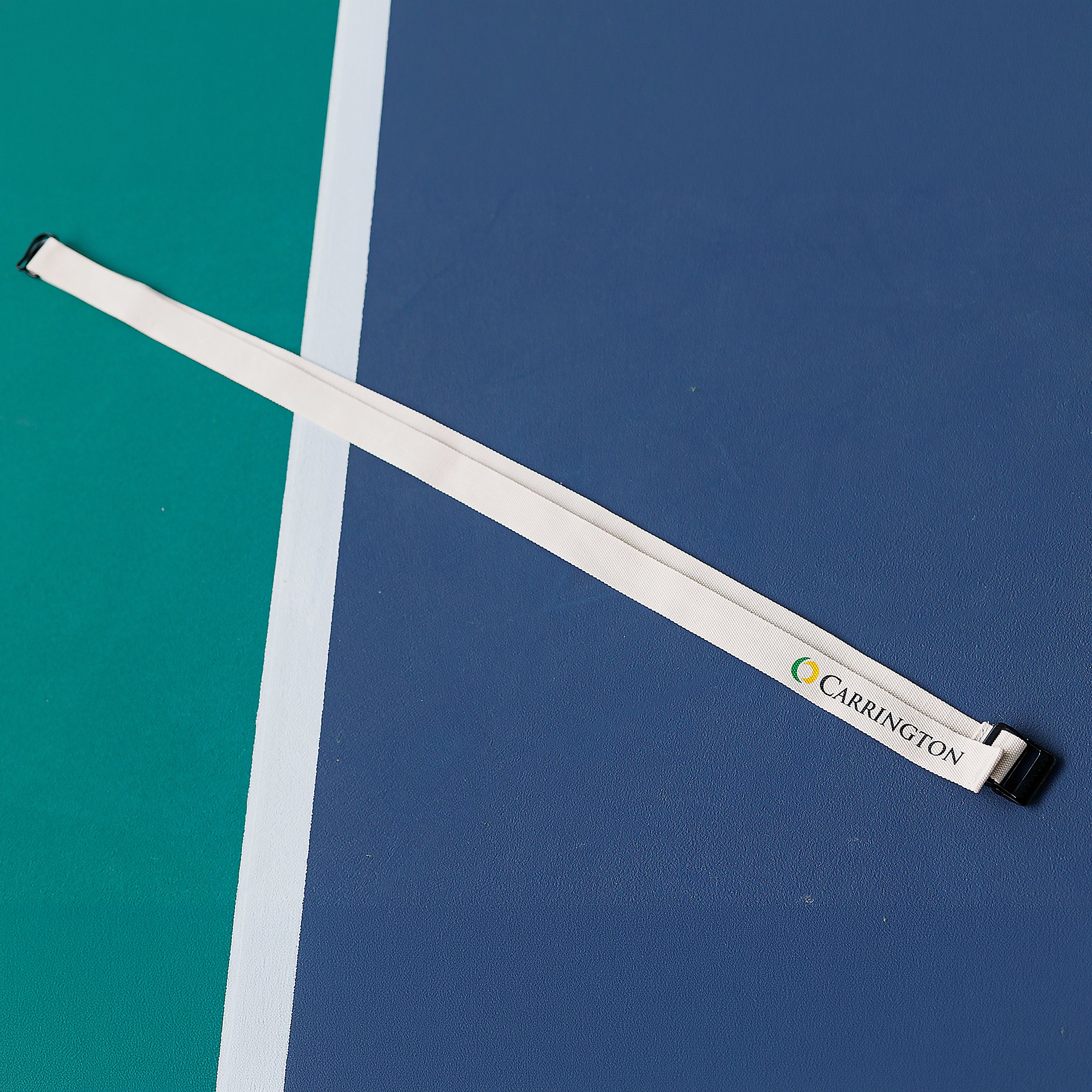 Cotton tennis net regulator for clay courts