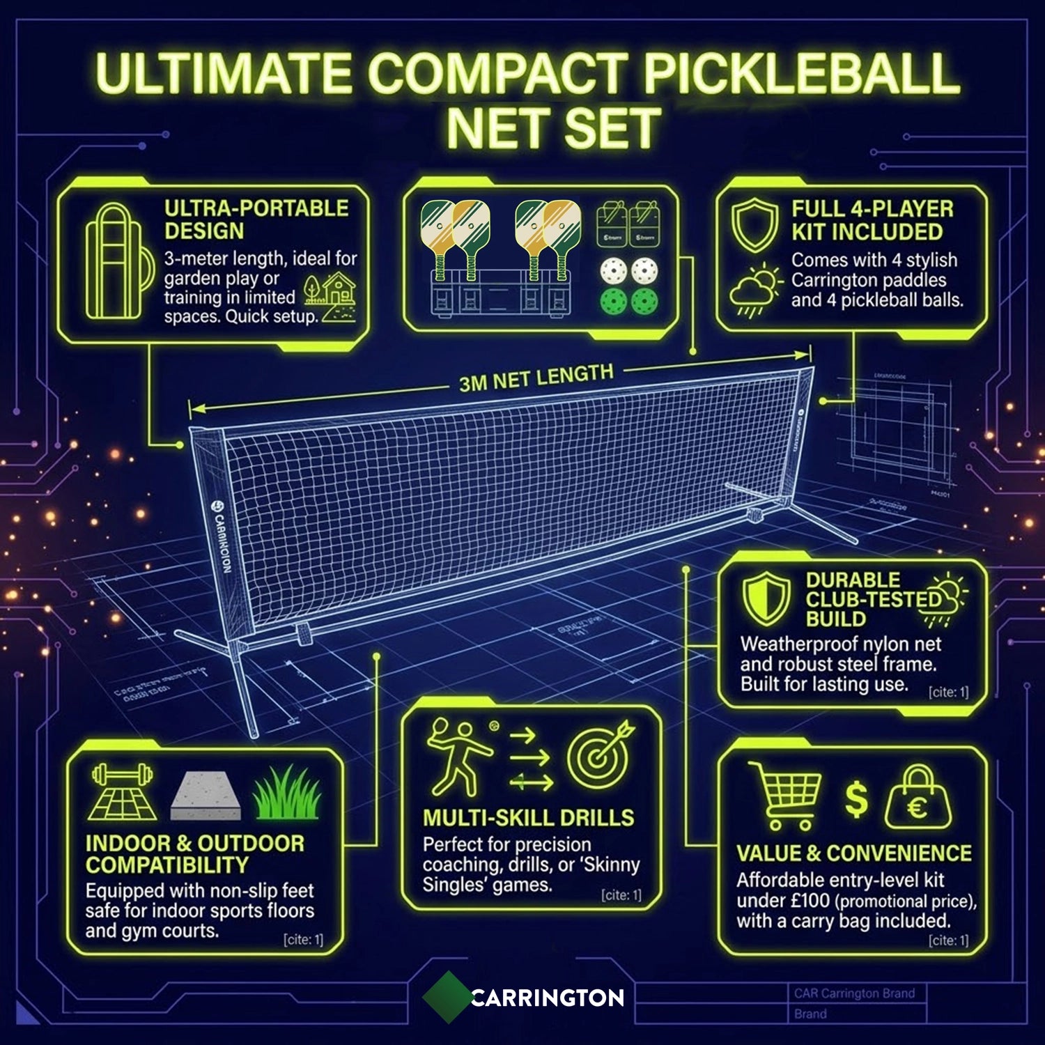 Pickleball net set