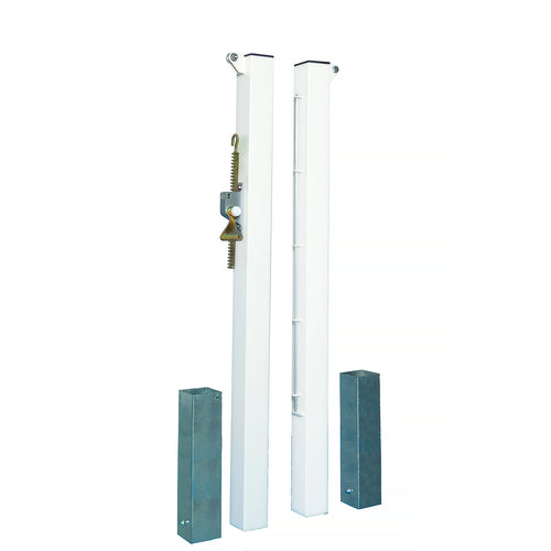 Pair of square tennis posts with steel sheaths - 80mm x 80mm