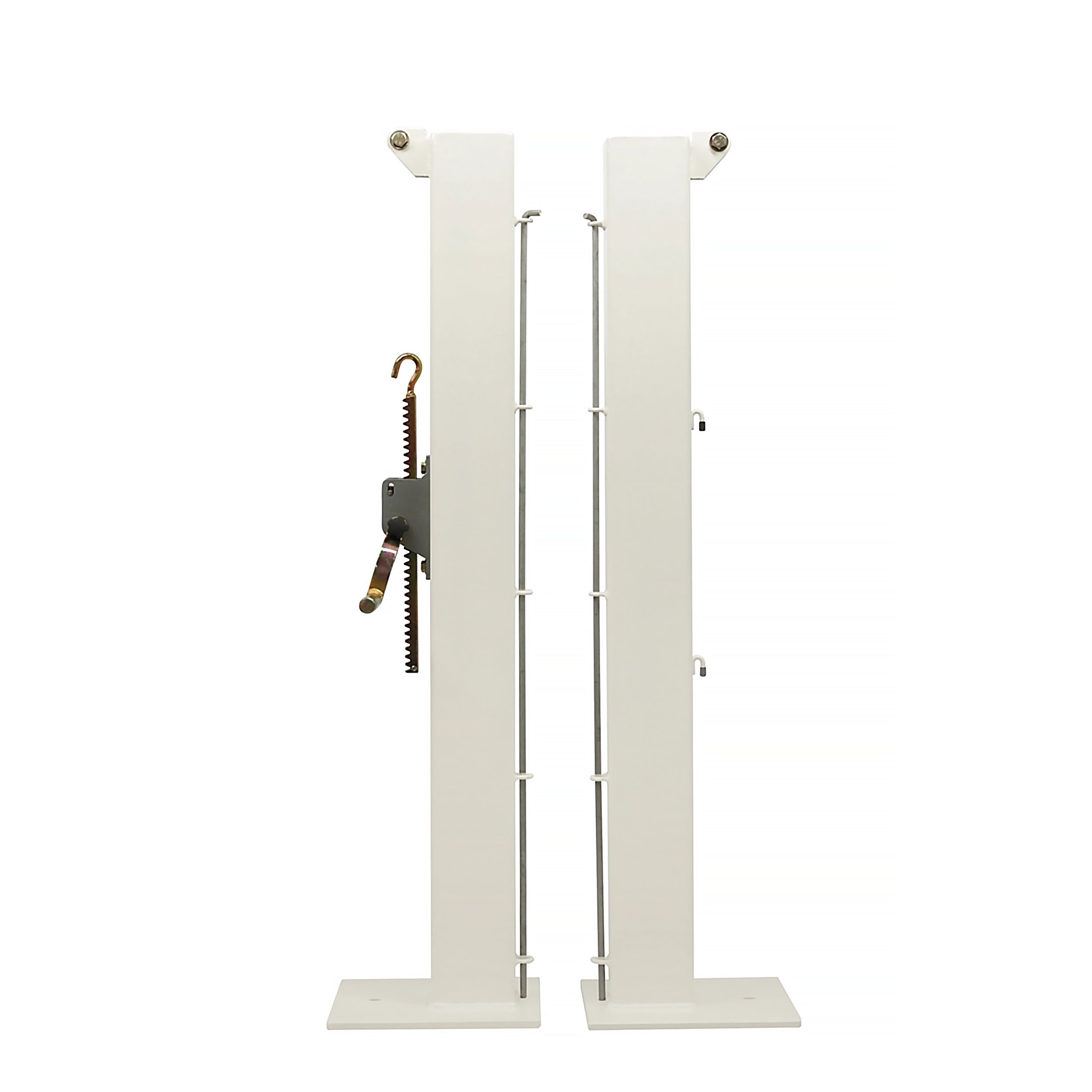 Square tennis posts on base plates - 100mm x 100mm