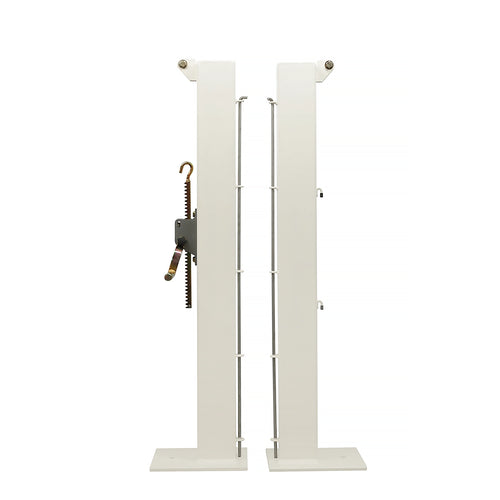 Square tennis posts on base plates - 100mm x 100mm