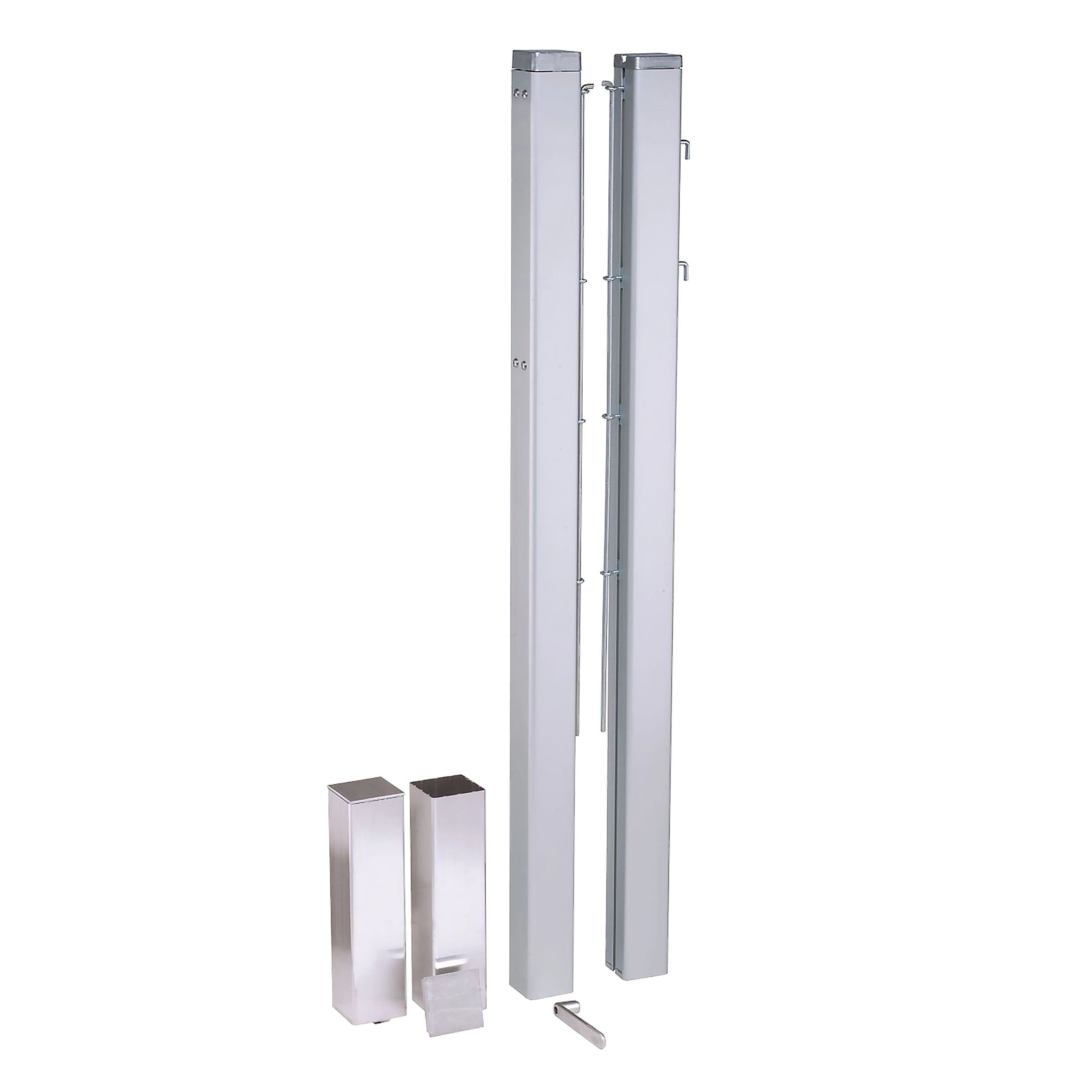 Socketed Square Tennis Posts – 80mm - Aluminium