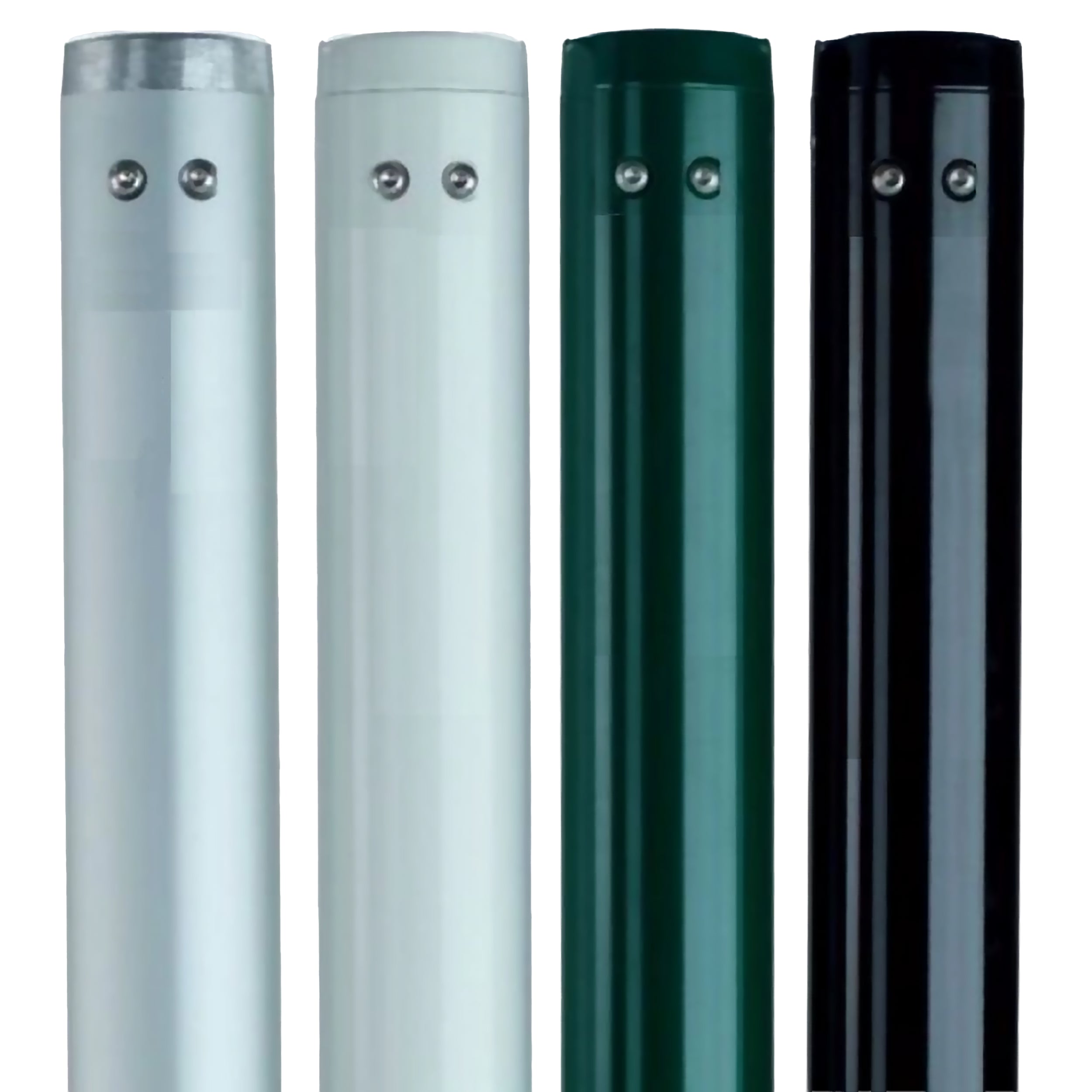 Pair of aluminium round tennis posts - 80mm x 80mm