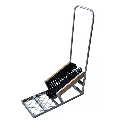 Shoe brush for sports fields with support handle