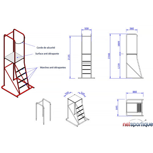 Umpire Chair with Removable Seat